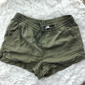 green high rise shorts